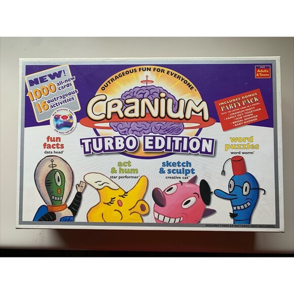 Cranium Turbo Edition Board Game 2004 Family Fun Expansion Pack 1000 Opened New - Picture 1 of 4